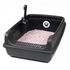 Лоток (туалет) для котів CAT IN BOX з лопаткою 53х38х20 см чорний