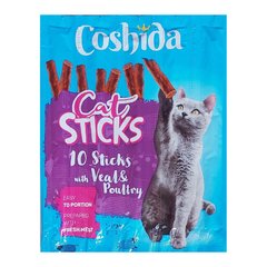 Ласощі м'ясні палички для котів Coshida Cat Sticks зі смаком ТЕЛЯТИНИ і ПТИЦІ (1шт.)