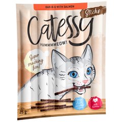 Паличкі м'ясні для котів CATESSY барбекю лосось (1шт.)