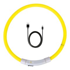 LED USB нашийник для собак і котів круглий S 35 см - жовтий