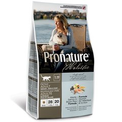 Pronature Holistic Cat Atlantic Salmon&Brown Rice ПРОНАТЮР ХОЛІСТИК АТЛАНТИЧНИЙ ЛОСОСЬ З КОРИЧНЕВИМ РИСОМ сухий холістик корм для котів на вагу 250 г
