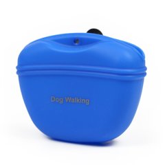 Сумочка для ласощів силіконова для собак Dog Walking TREATS BAG синя