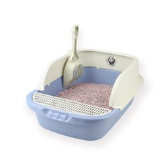 Лоток (туалет) для котов CAT IN BOX с лопаткой 43х30,5х18 см голубой