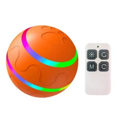 Інтерактивна USB іграшка м'ячик, що обертається на пульту AUTO PET TOY BALL для собак помаранчевий