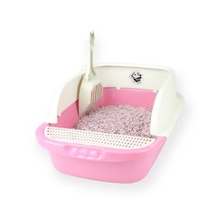 Лоток (туалет) для котів CAT IN BOX з лопаткою 43х30,5х18 см рожевий