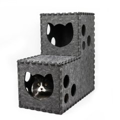 Будиночок - тунель трансформер для котиків CAT IN BOX - темно-сірий