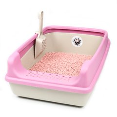 Лоток (туалет) для котів CAT IN BOX з лопаткою 53х38х20 см рожевий