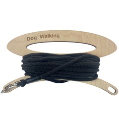 Повідець шнур для собак Dog Walking 7 мм 10 м карабін S чорний