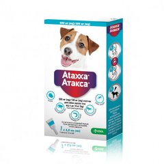 Краплі від бліх та кліщів KRKA Ataxxa (Атакса) Spot On для собак від 4 до 10 кг