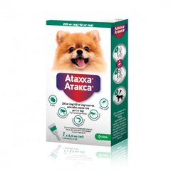 Краплі від бліх та кліщів KRKA Ataxxa (Атакса) Spot On для собак до 4 кг