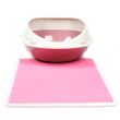 Килимок двошаровий для котячого лотка (туалета) "Кіт у коробці" 60х40 см рожевий