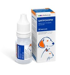 Ципронорм BioTestLab краплі для глаз та вух для собак і котів, 10 мл