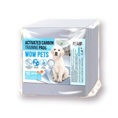 Пелюшки для собак WOW Pets ACTIVATED CARBON Training Pads 60x60 см з вуглем 10 шт.
