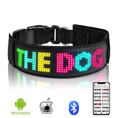 Нашийник для собак і котів з LED екраном Bluetooth Pet LED Collar - кольоровий