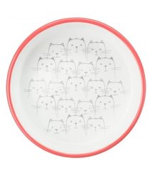 Миска керамічна для котів Trixie 0.3л 15см - біло/червона