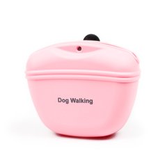 Сумочка для ласощів силіконова для собак Dog Walking TREATS BAG рожева