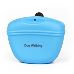 Сумочка для лакомств силиконовая для собак Dog Walking TREATS BAG голубая