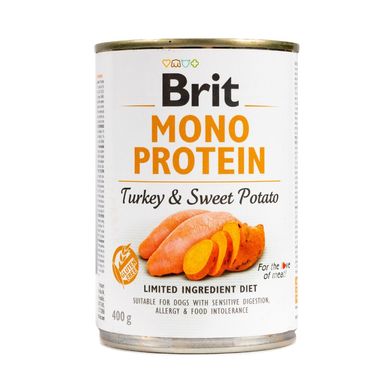 Консерва для собак Brit Mono Protein Turkey & Sweet Potato индейка с бататом, 400 г