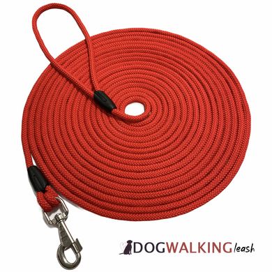 Повідець шнур для собак Dog Walking 8 мм 10 м карабін М червоний