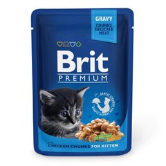 Влажный корм  BRIT PREMIUM для котят с курицей, 100 г