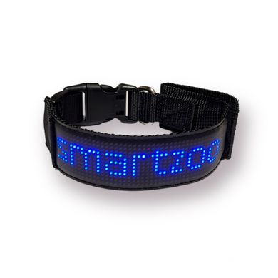 Ошейник для собак и котов с LED экраном Bluetooth Pet LED Collar - синий