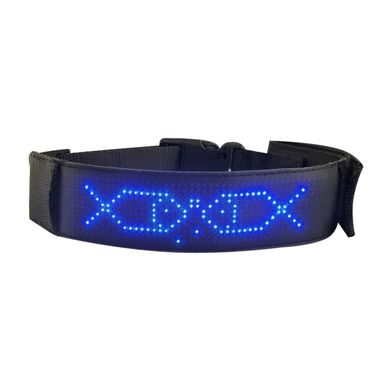 Ошейник для собак и котов с LED экраном Bluetooth Pet LED Collar - синий