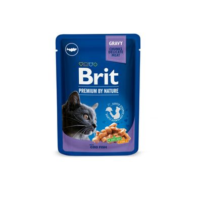 Влажный корм BRIT PREMIUM для взрослых котов с треской, 100 г