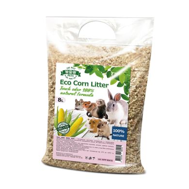 Кукурузный наполнитель для грызунов и папугаев WOW PETS Eco Corn Litter 8л