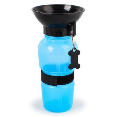 Портативна пляшка поїлка для собак у дорогу Aqua Dog блакитна
