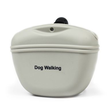 Сумочка для лакомств силиконовая для собак Dog Walking TREATS BAG серая