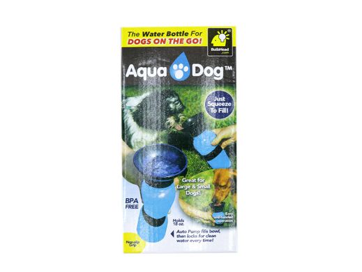 Портативна пляшка поїлка для собак у дорогу Aqua Dog блакитна