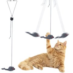 Ігрушка - дразнилка для кошек на зажиме с резинкой "МЫШКА"