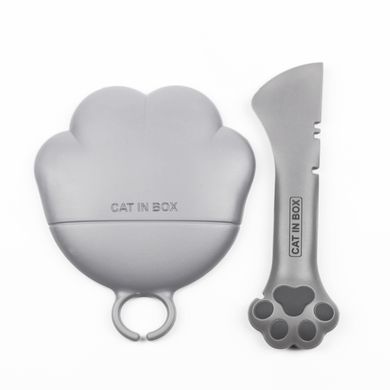 Набор для открывания и хранения консерв для котов CAT IN BOX - серый