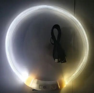 LED USB нашийник для собак і котів круглий M 50 см - білий