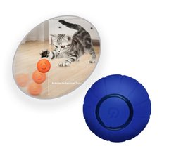 Интерактивная смарт игрушка дразнилка мячик для котов и маленьких собак синий