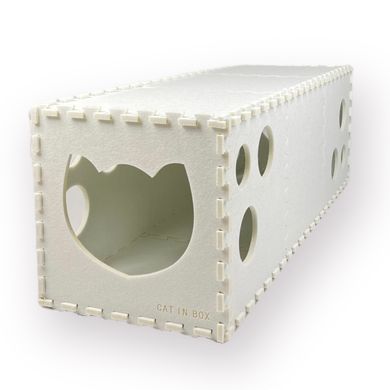 Домик - туннель трансформер для котиков CAT IN BOX - белый
