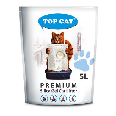 Наполнитель в кошачий лоток (туалет) силикагелевый TOP CAT Premium 5 л