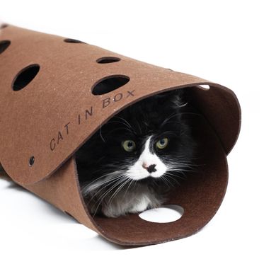 Туннель - лукошко трансформер для котиков CAT IN BOX - молочный