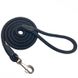 Повідець круглий шнур для собак Dog Walking 12 мм 1.8 м чорний