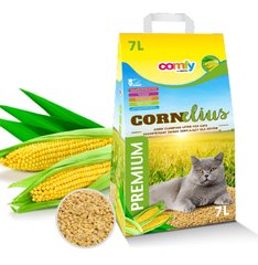 Наполнитель в котячий туалет (лоток) кукурузный Comfy Cornelius 7л / 3,8 кг