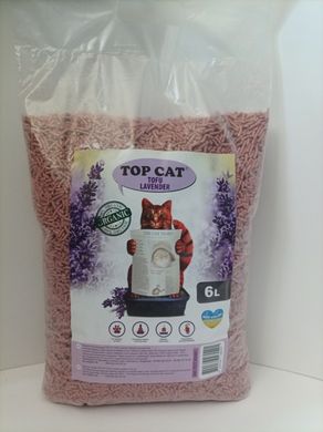 Наповнювач у кошачій лоток (туалет) соєвий тофу TOP CAT TOFU UA 6 л лаванда