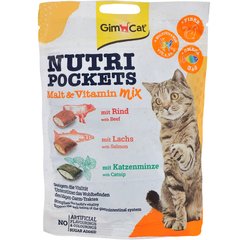 Витаминные  лакомства для котов GimCat Nutri Pockets Malt & Vitamin Mix  с мультивитаминным миксом, 150 г