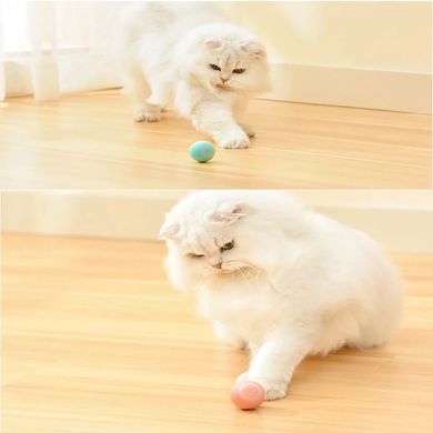 Інтерактивна USB Смарт іграшка обертаючийся м'ячик для котів і маленьких собак бірюзовий