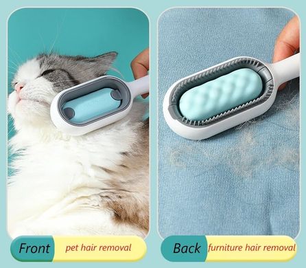 Щетка для сухого и влажного вычесывания собак и котов 4в1 Pet Grooming Comb для короткошерстных пород - розовая