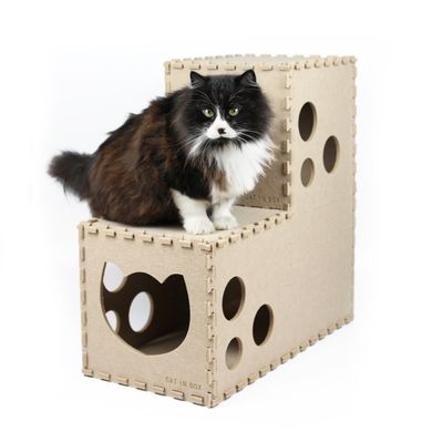 Домик - туннель трансформер для котиков CAT IN BOX - мокко