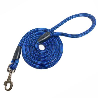 Поводок для собак круглый шнур Dog Walking 12 мм 1.8 м черно-синий
