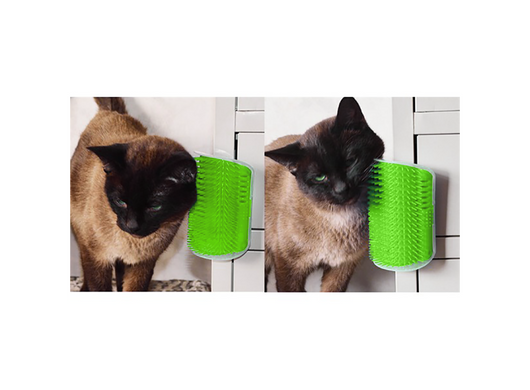 Щетка чесалка угловая для котов CAT IN BOX с мятой 13х8,5х3,5 см зеленая
