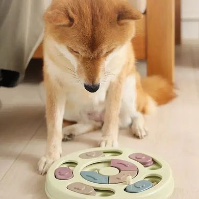 Інтерактивна іграшка пазл з кормом для собак для ігри та повільного годування - зелена