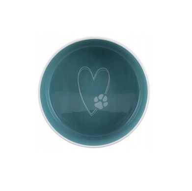 Миска керамічна для котів та собак Trixie Pets Home 0.8л 16см - крем/бірюза