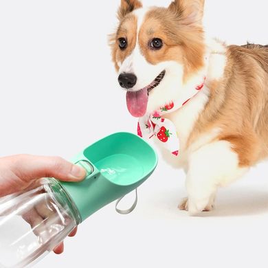 Пляшка - поїлка з кнопкою для прогулянок Dog Water Bottle 550 мл для собак - біла
